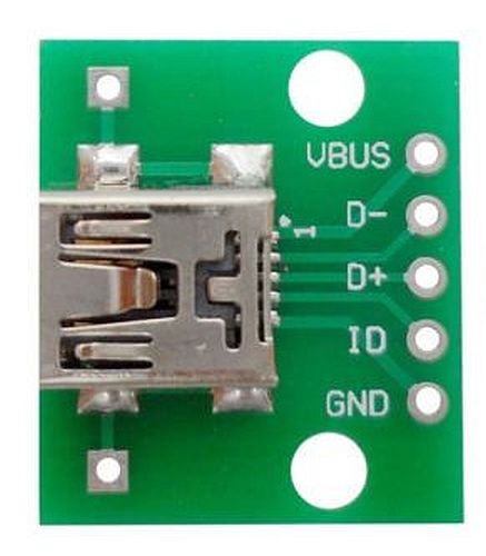 Voeding en Interface module USB-mini female bovenkant